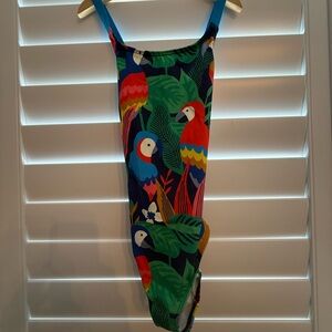Boden Colorful Parrot Print Swimsuit